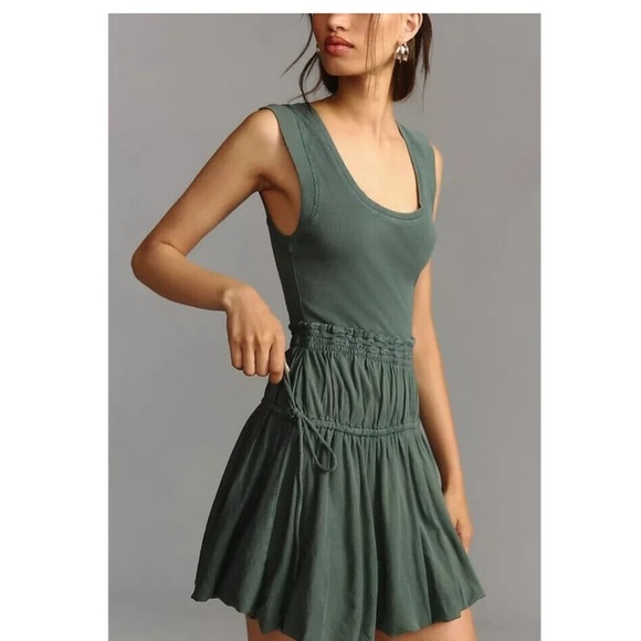 Daily Practice by Anthropologie Mini Bubble Dress
Ribbed Solid Smocked Sz S - Picture 2 of 14